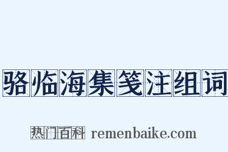 骆临海集笺注组词是什么意思的图片